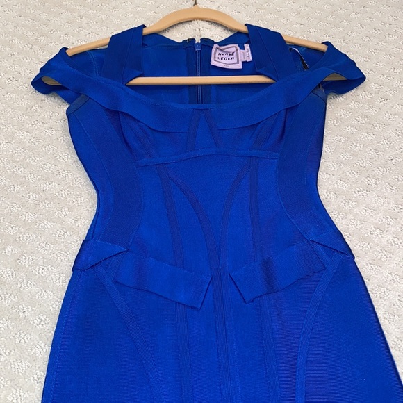 Herve Leger Royal Blue Square Neckline Bodycon dress XXS - Picture 7 of 16